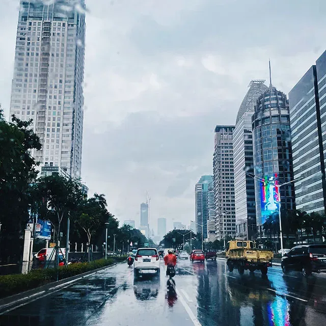 Ilustrasi Musim Hujan Di Kota Jakarta