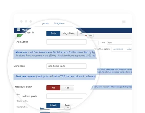Ilustrasi Ekstensi DJ-Extensions MegaMenu