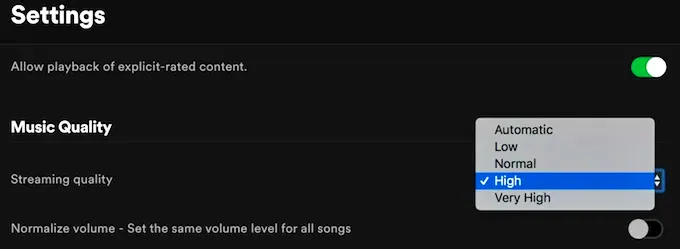 10  Set Your Preferred Music Quality