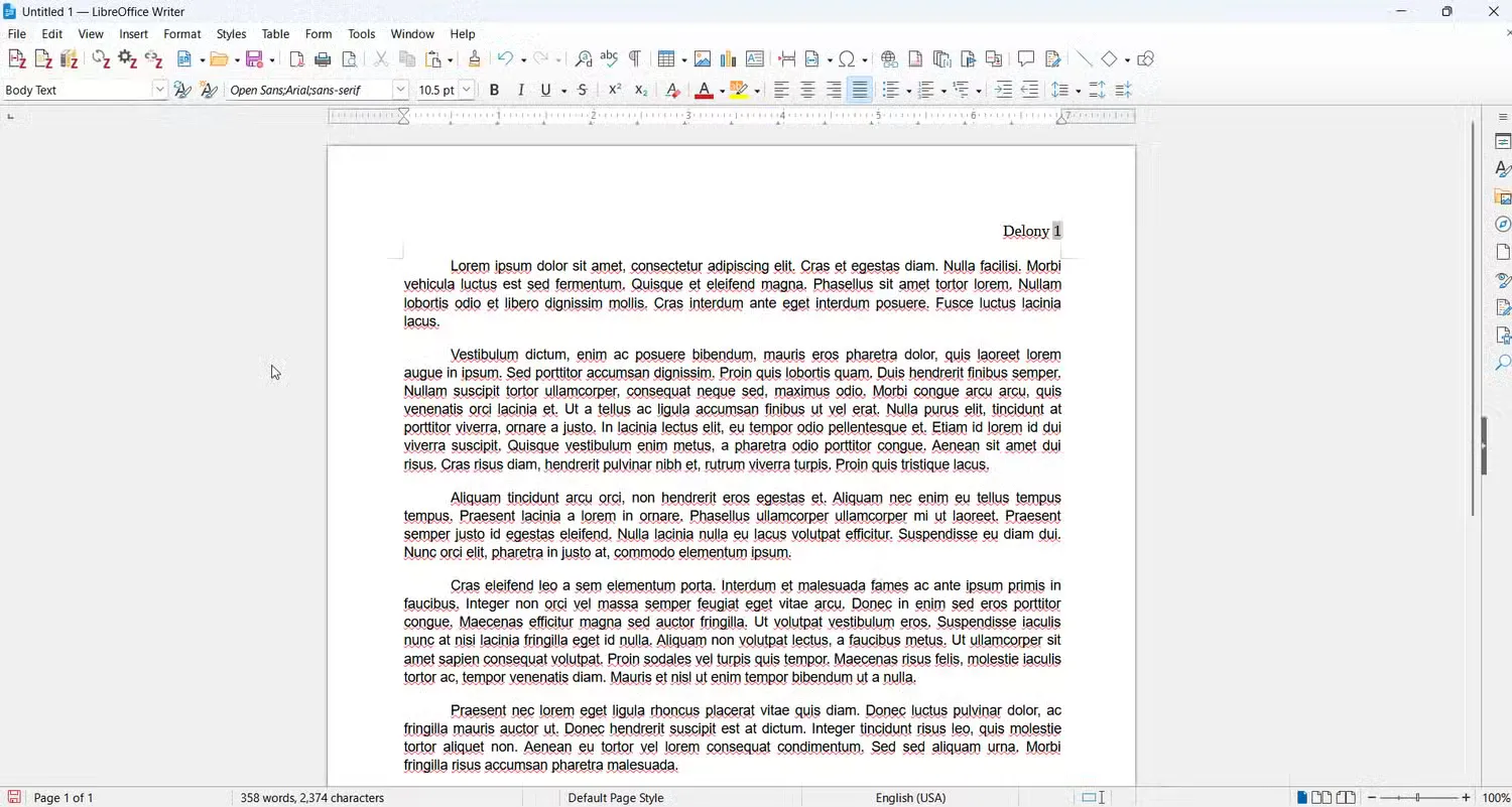 libreoffice lorem ipsum paper