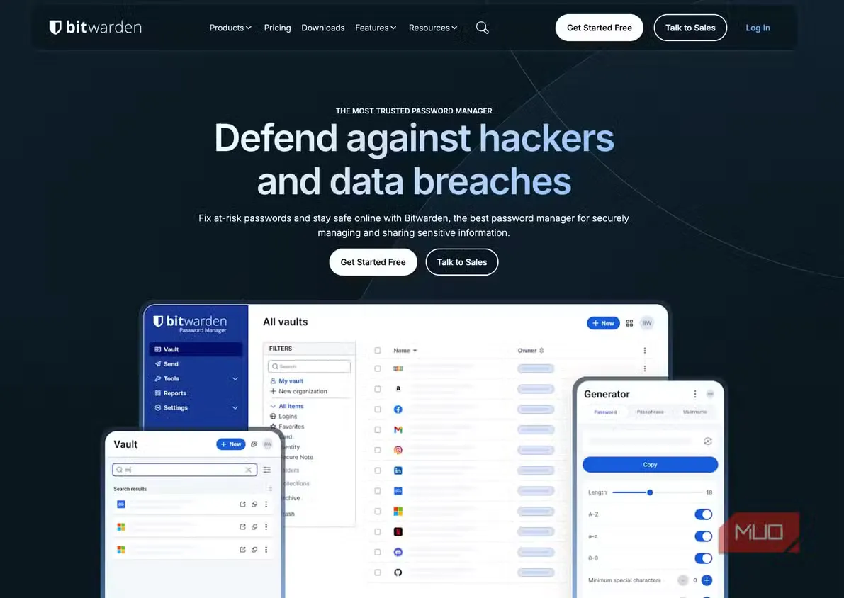 bitwarden website