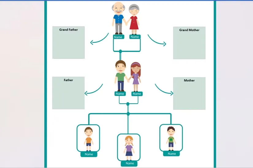 detailed family tree template kids word