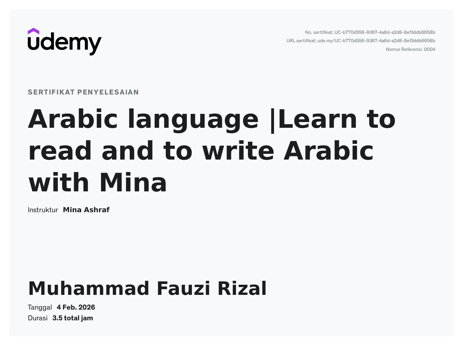 Arabic language Learn to read and to write Arabic with Mina