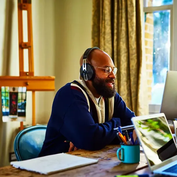 Ilustrasi Pria Pekerja Remote