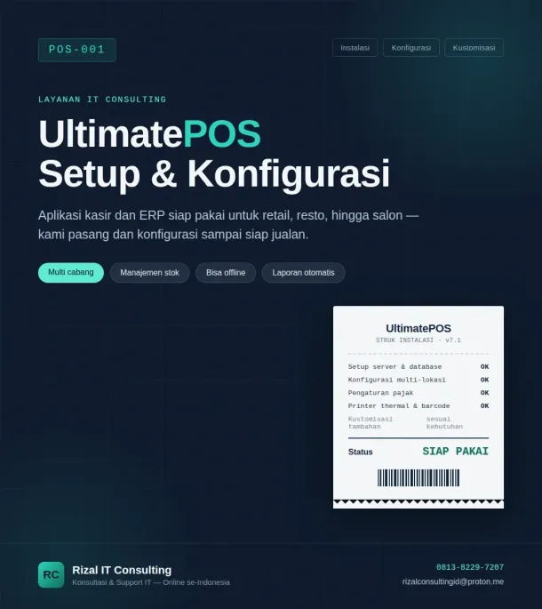 Ilustrasi Aplikasi Kasir & Manajemen Stok ERP: UltimatePOS