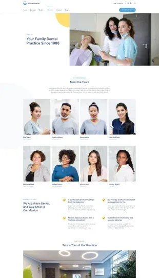 Tata Letak Halaman Yootheme Union Dental