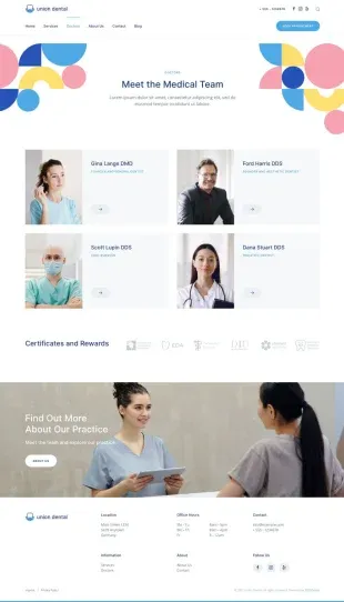 Tata Letak Halaman Yootheme Union Dental