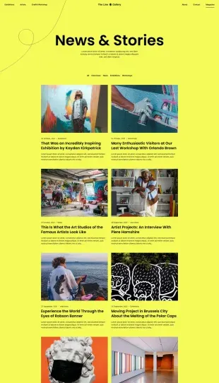 Tata Letak Halaman Yootheme Line Gallery